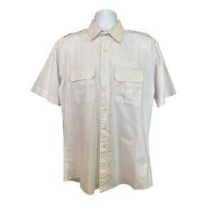 Crew Outfitters Mens White Short Sleeve Shirt 16.5/S Pilot Shirt